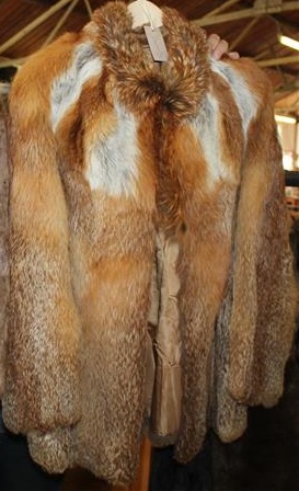 Red fox fur coat